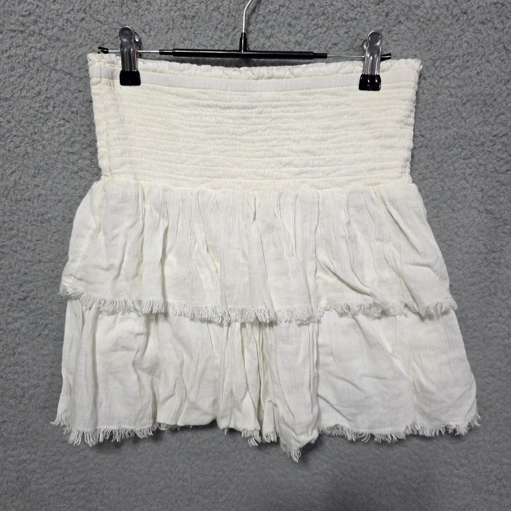 Aerie Women's Mini Skit White Gauze Tiered Elastic‎ Size XS Tube Top New